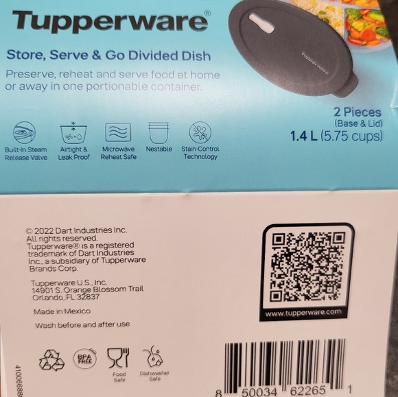 Tupperware Crystalwave Divided Dish - Picture 6 of 10